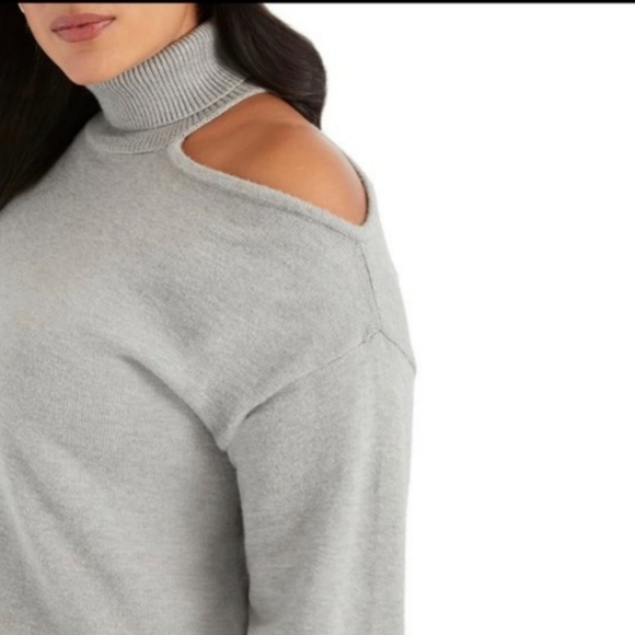 Eloquii Sweaters - Eloquii Grey Cut Out Shoulder Sweater Top …